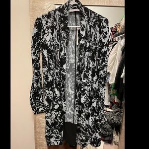 proenza schouler blue black floral shirt dress size 4
